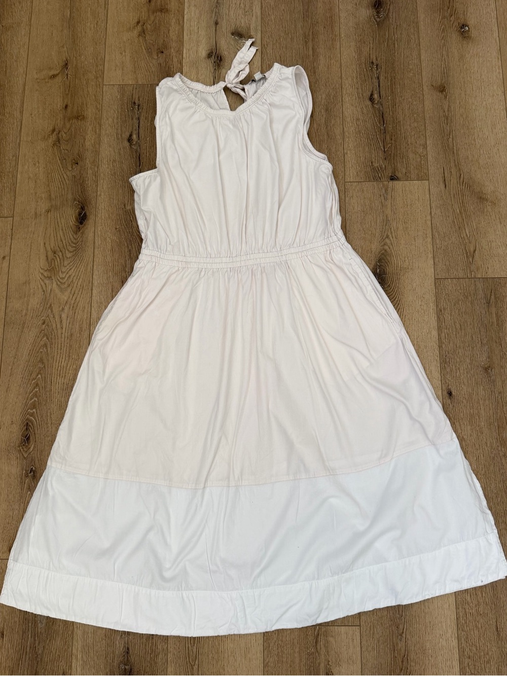 Women's White Sleeveless Maxi Dress with Tie Back